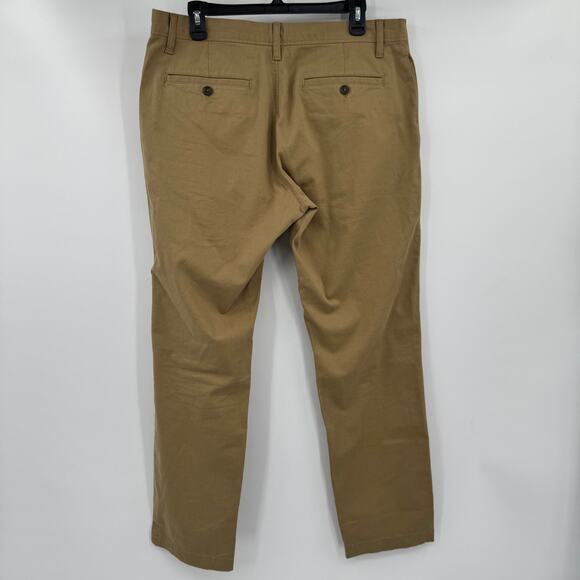 14th & Union Mens 34x30 Slim Fit Mid Rise Khaki Chino Pants Casual Flat Front - Picture 6 of 11